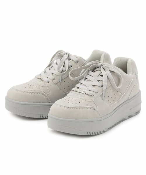 Lovetoxic / ラブトキシック スニーカー | 【LTXC】軽量厚底コートスニーカー（グレー）