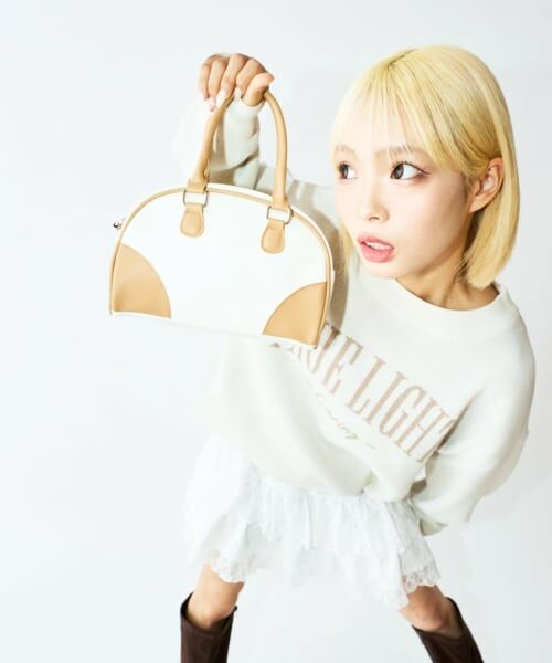 Lovetoxic / ラブトキシック ショルダーバッグ | 【LTXC】エンボスミニハンドルボストン（ベージュ）