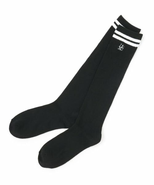Lovetoxic / ラブトキシック ソックス | ラインリブハイソックス（黒）