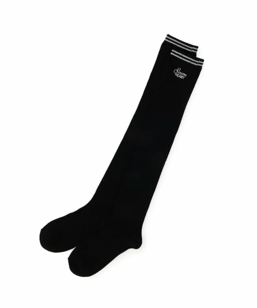 Lovetoxic / ラブトキシック ソックス | ラインロゴニーハイソックス（黒）