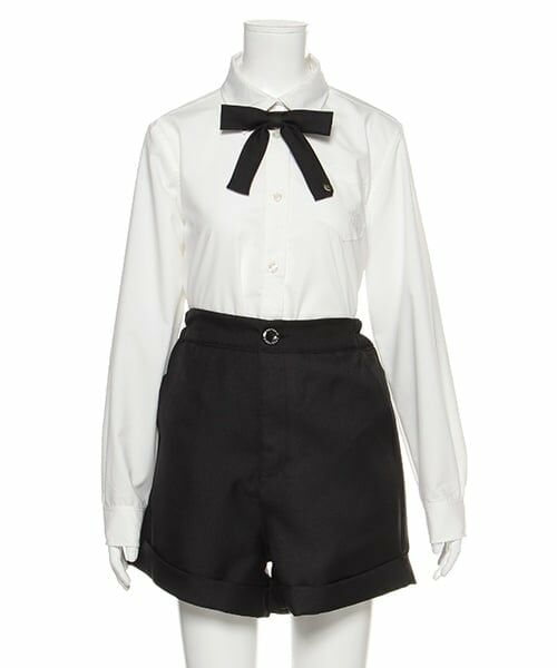 Lovetoxic / ラブトキシック スラックス・ドレスパンツ | リボンつきショートパンツ（黒）