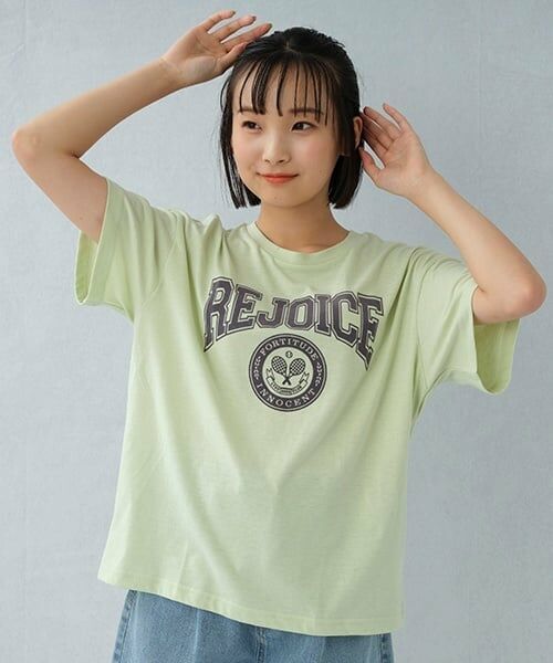 Lovetoxic / ラブトキシック Tシャツ | 【アパレルEC別注】【GOODPRICE】テニスプリント半T（イエロー グリーン）