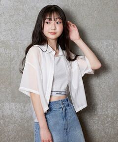 Lovetoxic / ラブトキシック シャツ・ブラウス | インナーつき半袖シアーシャツ