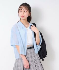 Lovetoxic / ラブトキシック シャツ・ブラウス | インナーつき半袖シアーシャツ