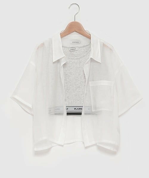Lovetoxic / ラブトキシック シャツ・ブラウス | インナーつき半袖シアーシャツ | 詳細12