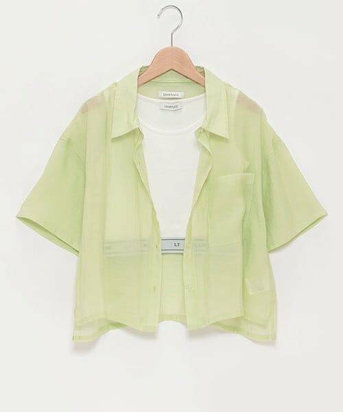 Lovetoxic / ラブトキシック シャツ・ブラウス | インナーつき半袖シアーシャツ | 詳細14