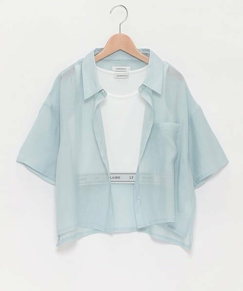 Lovetoxic / ラブトキシック シャツ・ブラウス | インナーつき半袖シアーシャツ | 詳細15