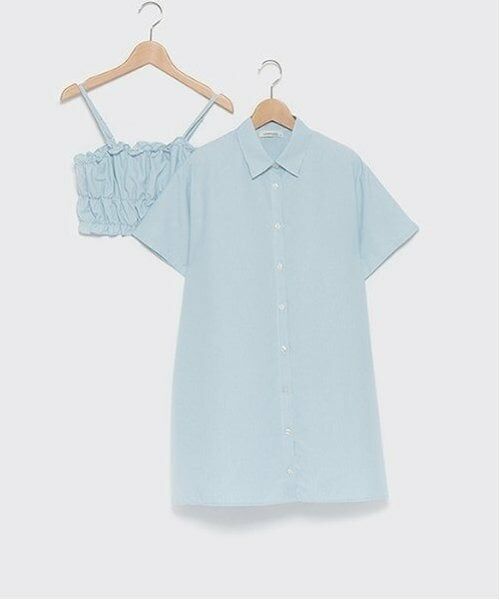 Lovetoxic / ラブトキシック ミニ丈・ひざ丈ワンピース | ビスチェ付シャツワンピース | 詳細2