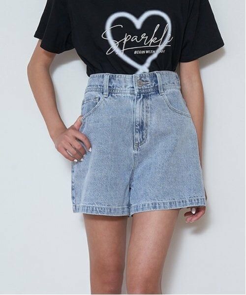 Lovetoxic / ラブトキシック ショート・ハーフ・半端丈パンツ | 【GOODPRICE】ベーシックショートパンツ（ライト ブルー）