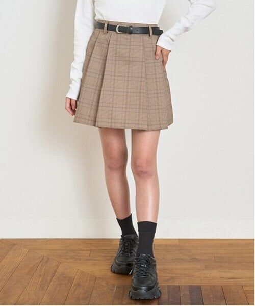 Lovetoxic / ラブトキシック ミニ・ひざ丈スカート | 【GOODPRICE】ベルトつきチェックプリーツスカパン | 詳細1