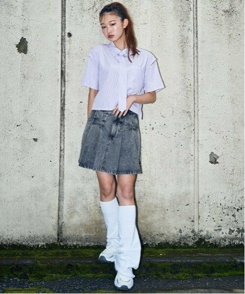 Lovetoxic / ラブトキシック ミニ・ひざ丈スカート | 【LTXC】デニムプリーツスカパン | 詳細1