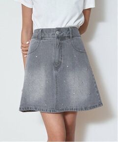 Lovetoxic / ラブトキシック ミニ・ひざ丈スカート | ハートスタッズ台形スカート