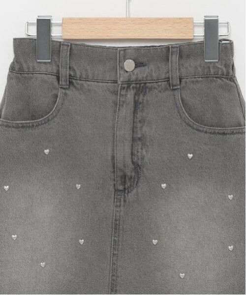 Lovetoxic / ラブトキシック ミニ・ひざ丈スカート | ハートスタッズ台形スカート | 詳細2