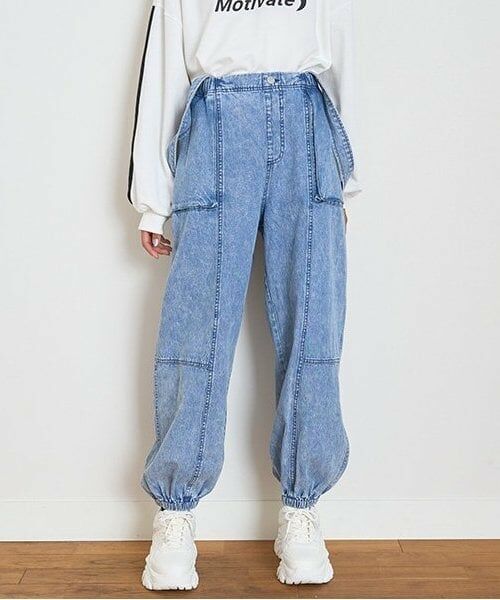 Lovetoxic / ラブトキシック その他パンツ | 【LTXC】サス付ルーズジョグパンツ（ブルー）