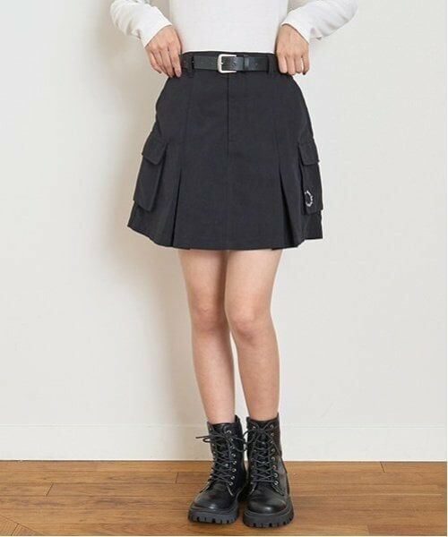 Lovetoxic / ラブトキシック ミニ・ひざ丈スカート | 【LTXC】ベルト付カーゴボックススカパン(黒)