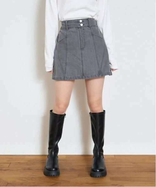 Lovetoxic / ラブトキシック ミニ・ひざ丈スカート | 【GOODPRICE】切替台形スカパン（グレー）