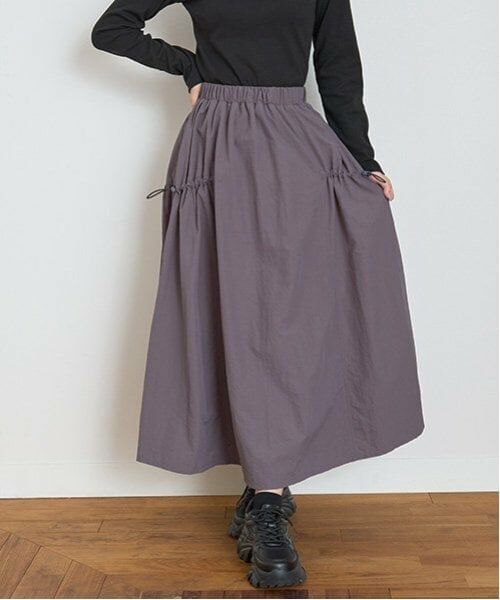 Lovetoxic / ラブトキシック ミニ・ひざ丈スカート | 【LTXC】ギャザーロングスカート(チャコール)