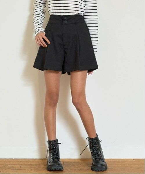 Lovetoxic / ラブトキシック ショート・ハーフ・半端丈パンツ | 【GOODPRICE/起毛】ハイウエストショートパンツ（黒）