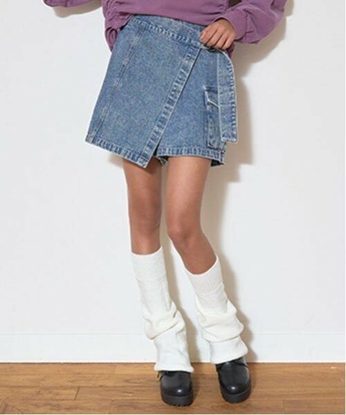 Lovetoxic / ラブトキシック ミニ・ひざ丈スカート | 【LTXC】ラップベルトスカパン（ブルー）