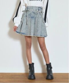 Lovetoxic / ラブトキシック ミニ・ひざ丈スカート | 【LTXC】デニムプリーツリボン付スカパン