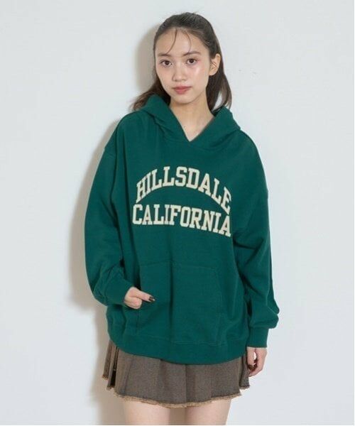 Lovetoxic / ラブトキシック パーカー | 【Champion】【綿100％】ルーズパーカ（グリーン）