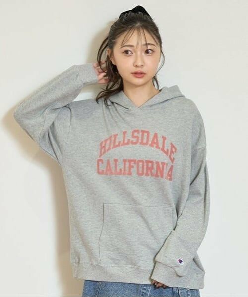 Lovetoxic / ラブトキシック パーカー | 【Champion】【綿100％】ルーズパーカ（トップ グレー）