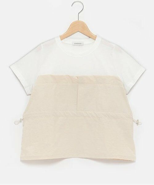 Lovetoxic / ラブトキシック Tシャツ | レイヤードペプラム半T（ベージュ）