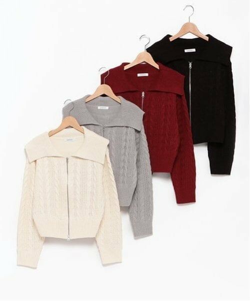 Lovetoxic / ラブトキシック カーディガン・ボレロ | 【洗える】ケーブルニットジップカーデ | 詳細6