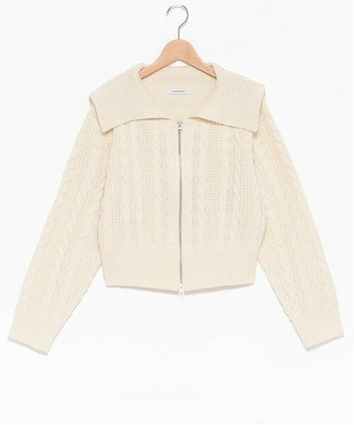 Lovetoxic / ラブトキシック カーディガン・ボレロ | 【洗える】ケーブルニットジップカーデ | 詳細7