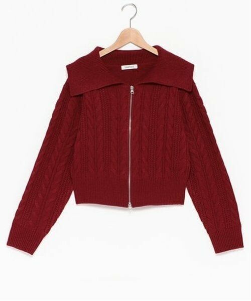 Lovetoxic / ラブトキシック カーディガン・ボレロ | 【洗える】ケーブルニットジップカーデ | 詳細8