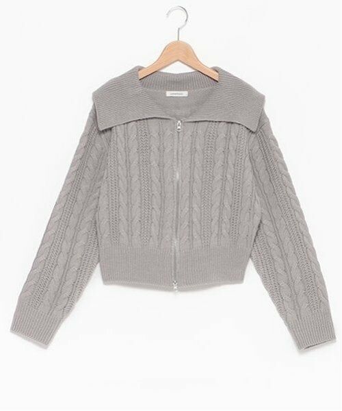 Lovetoxic / ラブトキシック カーディガン・ボレロ | 【洗える】ケーブルニットジップカーデ | 詳細9