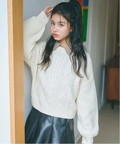 Lovetoxic / ラブトキシック ニット・セーター | 【GOODPRICE】ケーブルニットプルオーバー(アイボリー)