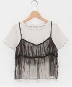 Lovetoxic / ラブトキシック キャミソール・チューブトップ | ラメインナー付チュールキャミソール