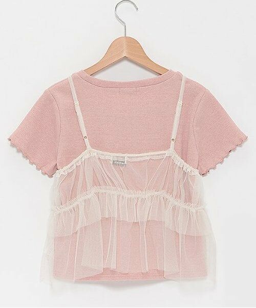 Lovetoxic / ラブトキシック キャミソール・チューブトップ | ラメインナー付チュールキャミソール | 詳細1