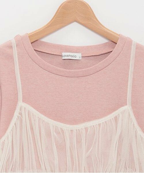 Lovetoxic / ラブトキシック キャミソール・チューブトップ | ラメインナー付チュールキャミソール | 詳細3