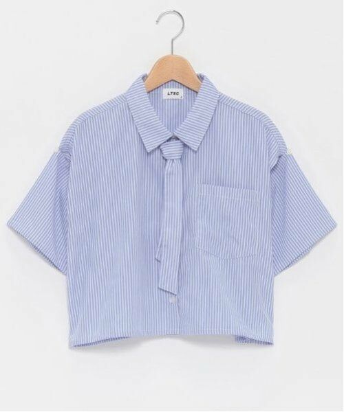 Lovetoxic / ラブトキシック シャツ・ブラウス | 【LTXC】ネクタイつき半袖シャツ（ブルー）