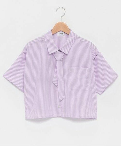 Lovetoxic / ラブトキシック シャツ・ブラウス | 【LTXC】ネクタイつき半袖シャツ（ラベンダー）