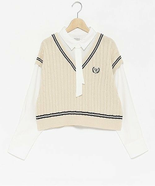 Lovetoxic / ラブトキシック シャツ・ブラウス | ニットベストレイヤードブラウス | 詳細12