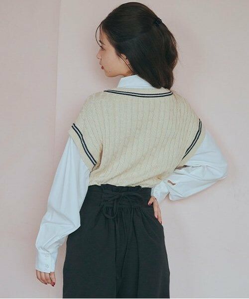 Lovetoxic / ラブトキシック シャツ・ブラウス | ニットベストレイヤードブラウス | 詳細17