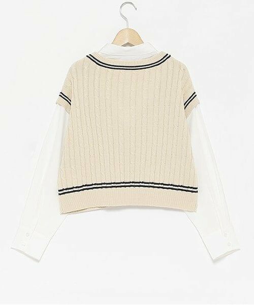 Lovetoxic / ラブトキシック シャツ・ブラウス | ニットベストレイヤードブラウス | 詳細2