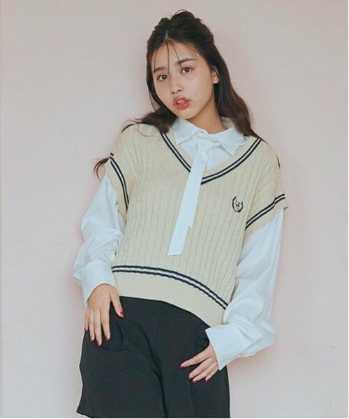 Lovetoxic / ラブトキシック シャツ・ブラウス | ニットベストレイヤードブラウス | 詳細3