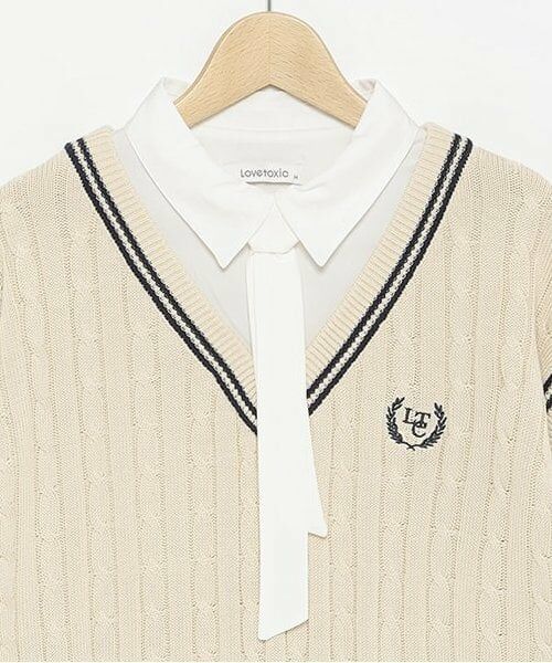 Lovetoxic / ラブトキシック シャツ・ブラウス | ニットベストレイヤードブラウス | 詳細4