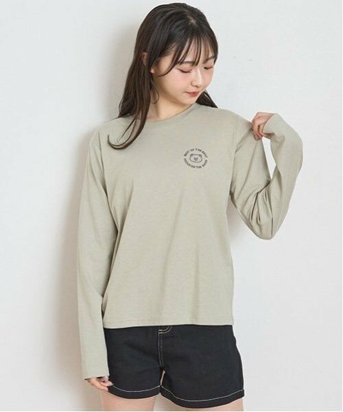 Lovetoxic / ラブトキシック Tシャツ | 【GOODPRICE】アニマル刺繍長袖Tシャツ（薄カーキ）