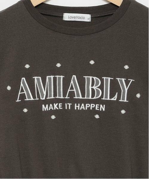 Lovetoxic / ラブトキシック Tシャツ | オーガビッツチュールアップリケ長袖Tシャツ | 詳細3