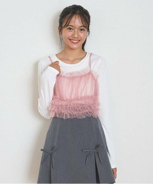 Lovetoxic / ラブトキシック Tシャツ | チュールビスチェインナーSET（ピンク）