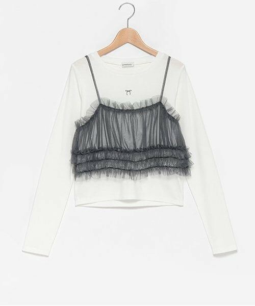 Lovetoxic / ラブトキシック Tシャツ | チュールビスチェインナーSET（チャコール）