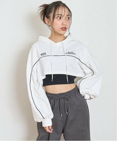 Lovetoxic / ラブトキシック パーカー | 【LTXC】【吸水速乾/さらさら】短丈パーカインナーセット（オフ ホワイト）