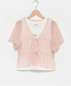 Lovetoxic / ラブトキシック カーディガン・ボレロ | インナー付チュールボレロ