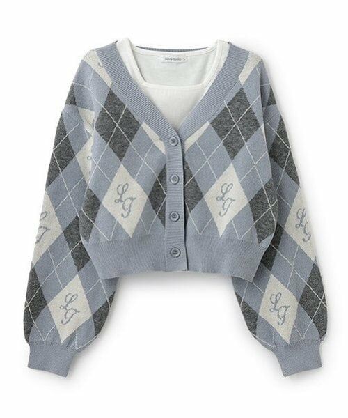 Lovetoxic / ラブトキシック カーディガン・ボレロ | 【洗える】アーガイルカーディガンインナーセット | 詳細14