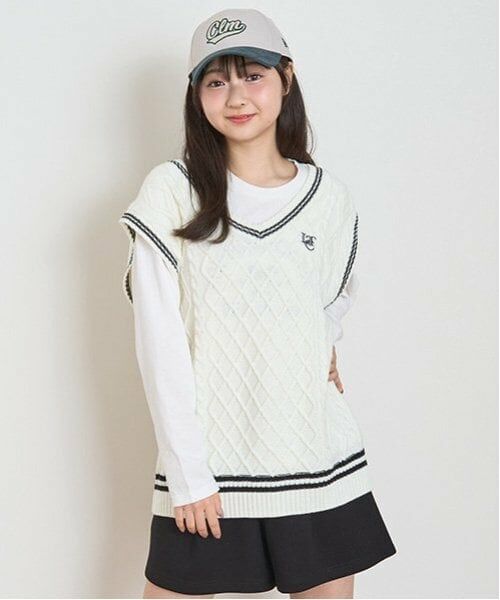 Lovetoxic / ラブトキシック ニット・セーター | 【洗える】ルーズニットベスト（オフ ホワイト）